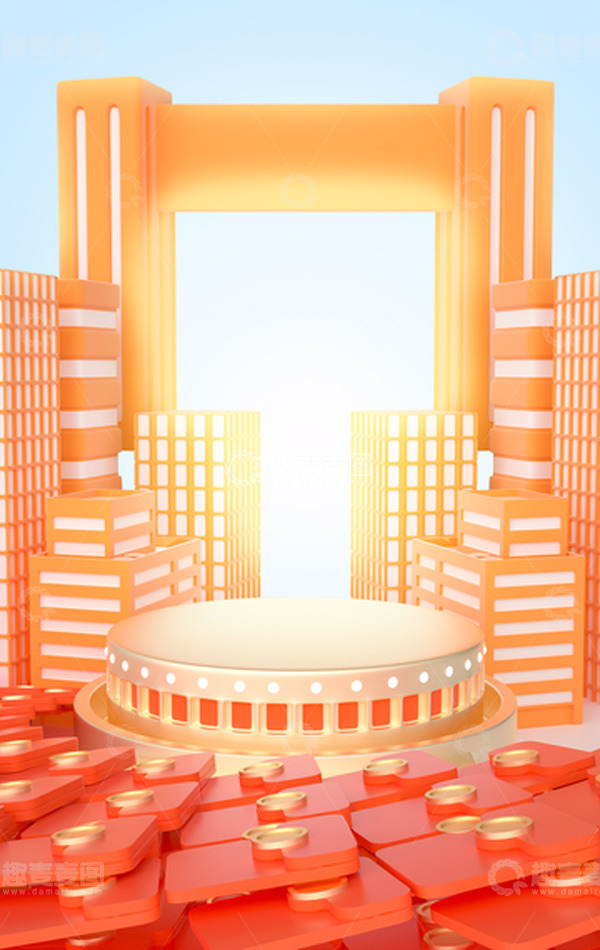 源文件下载【趣麦麦图】3D立体电商促销主图直通车详情页首页展台