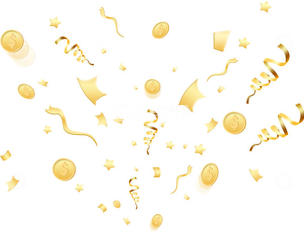 源文件下载【趣麦麦图】金色纷飞彩带