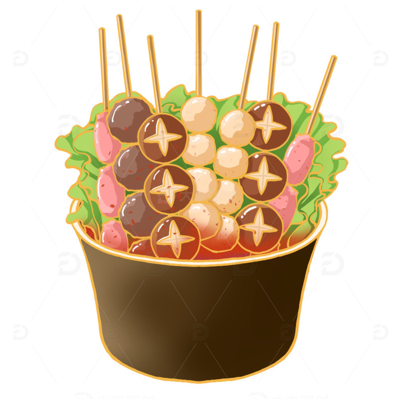 源文件下载【趣麦麦图】国潮食物串串香