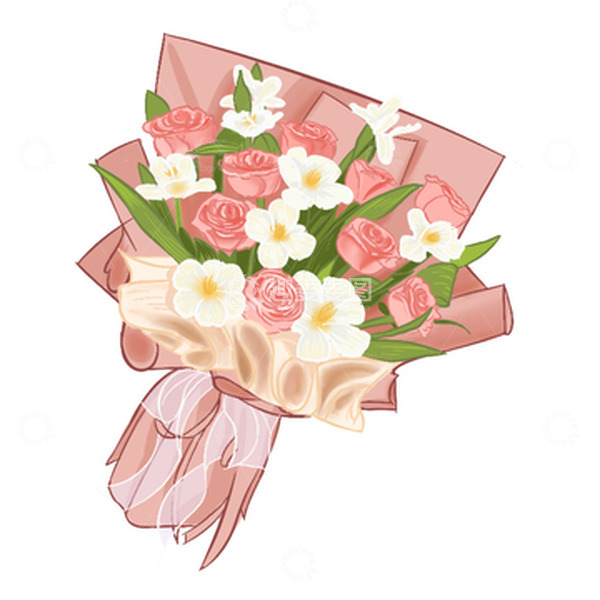 源文件下载【趣麦麦图】520玫瑰花束情侣约会