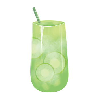 夏天猕猴桃饮料元素