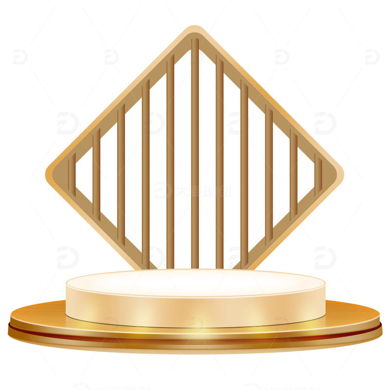 3D立体展台金色