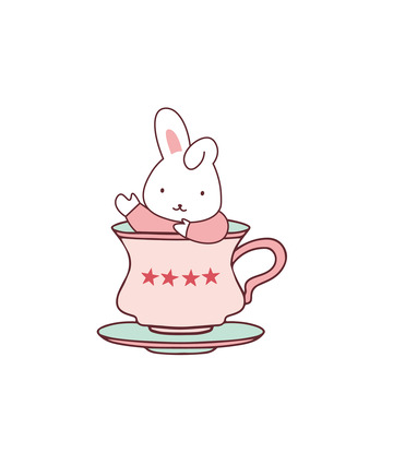 可爱自由卡通杯子兔