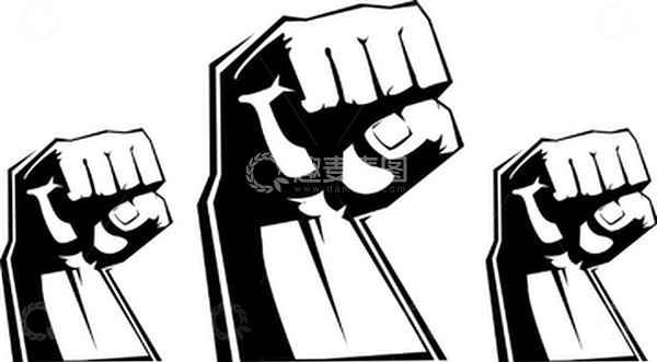 源文件下载【趣麦麦图】卡通拳头剪影