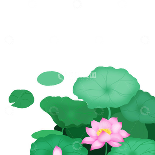 源文件下载【趣麦麦图】立夏夏日荷花荷叶手绘
