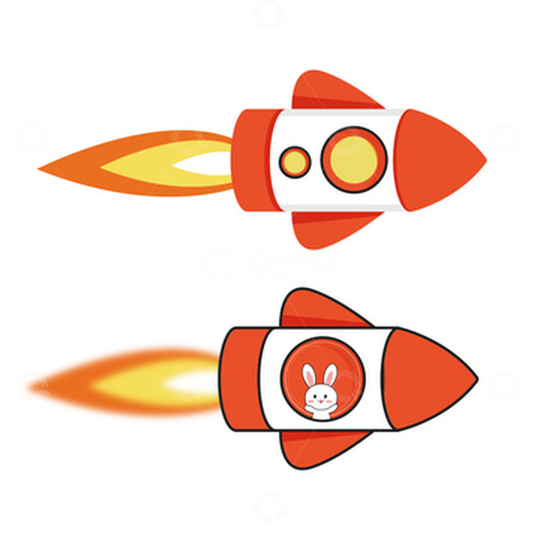 源文件下载【趣麦麦图】卡通火箭矢量元素