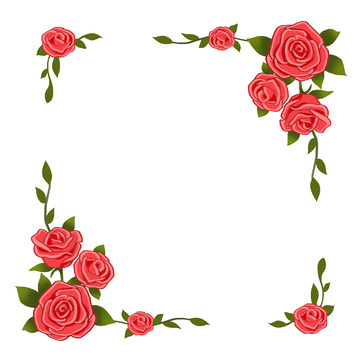 520玫瑰花边框卡通可爱