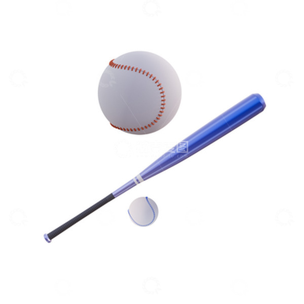 源文件下载【趣麦麦图】3D立体棒球运动器材模型