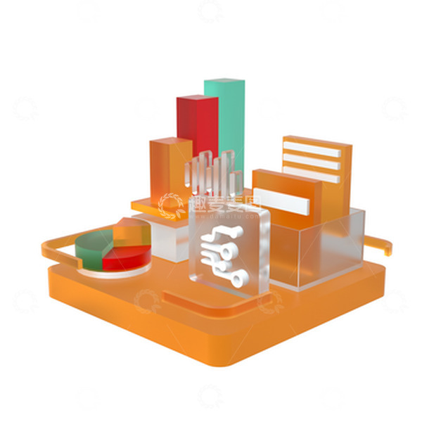 源文件下载【趣麦麦图】3D立体互联网科技数据分析