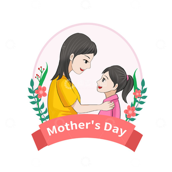 源文件下载【趣麦麦图】母亲节母亲和孩子手绘可爱