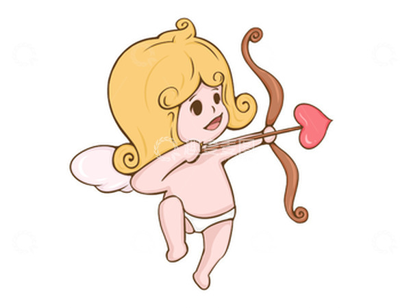 源文件下载【趣麦麦图】简约情人节可爱丘比特插画