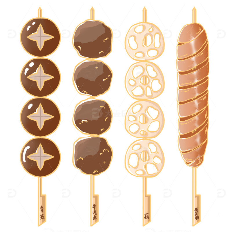 源文件下载【趣麦麦图】美味烧烤串串香