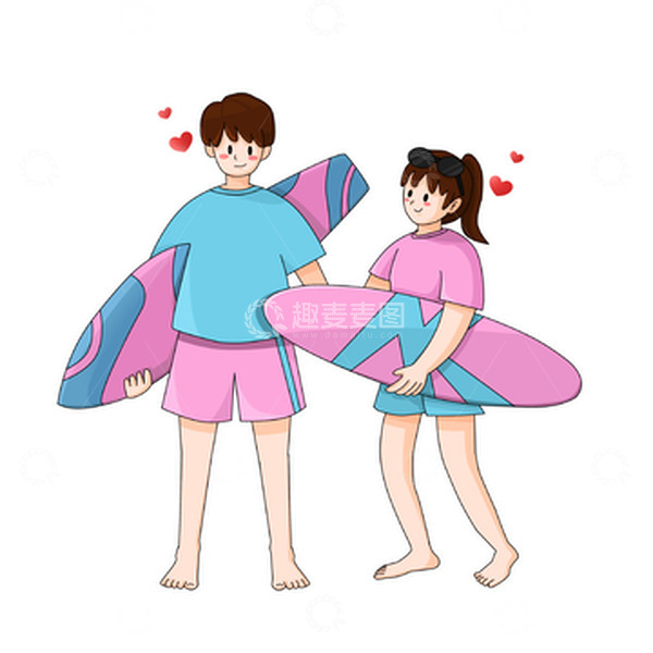 源文件下载【趣麦麦图】51旅游约会海边情侣人物元素