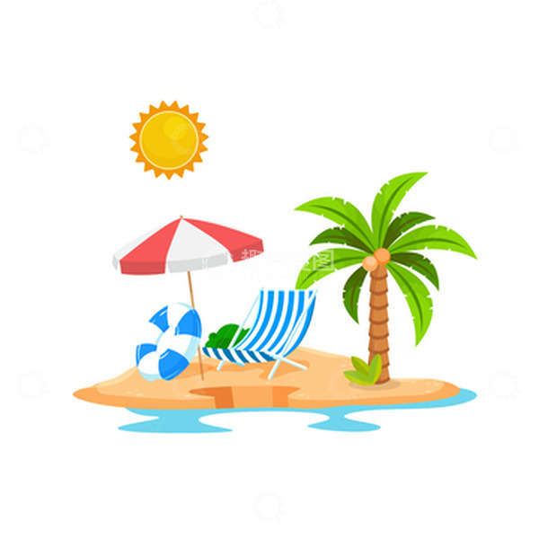 源文件下载【趣麦麦图】立夏沙滩海边