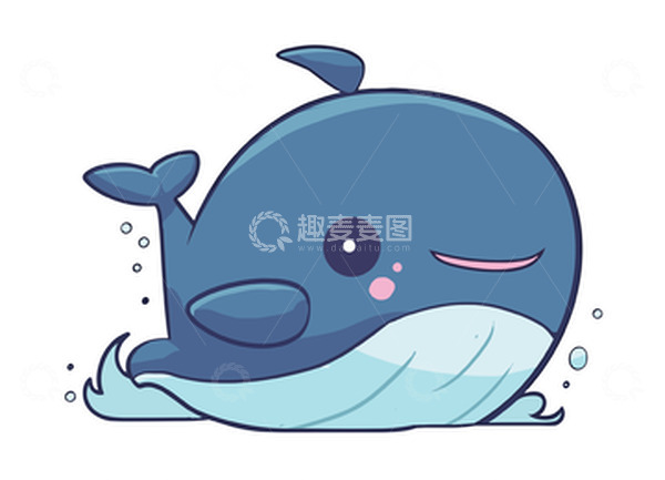源文件下载【趣麦麦图】卡通蓝色海洋生物海底世界海豚免扣素材