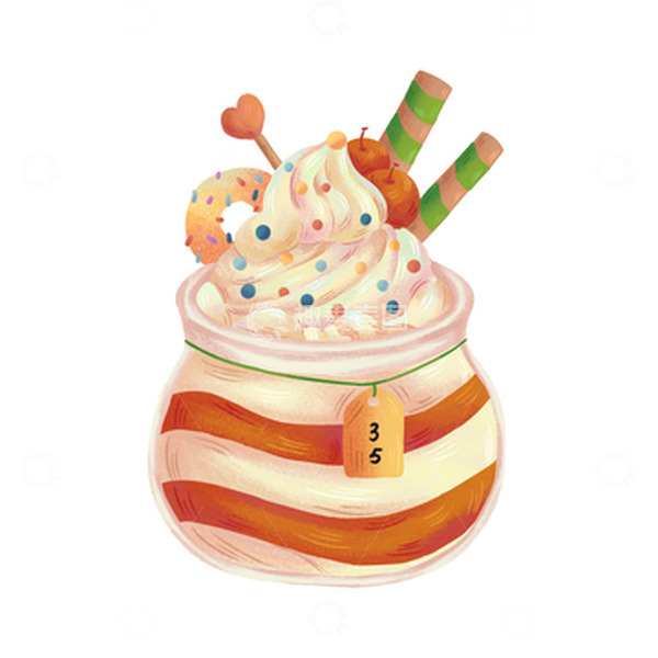 源文件下载【趣麦麦图】冰激凌冰淇淋雪糕甜品插画
