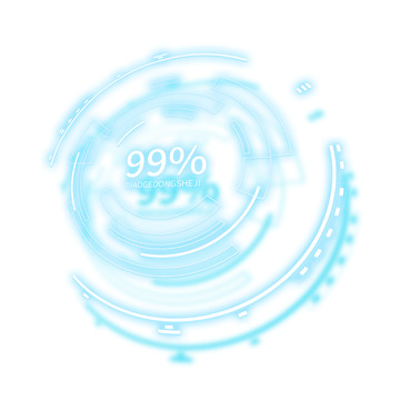 蓝色科技圆环大数据装饰元素