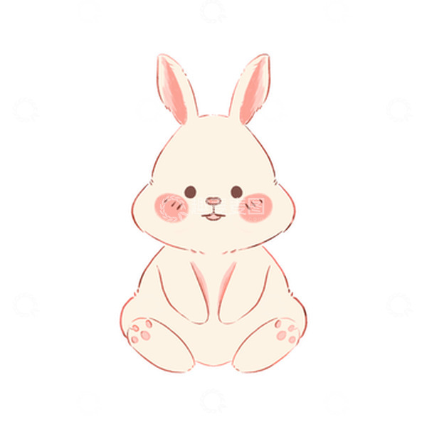 源文件下载【趣麦麦图】手绘卡通坐姿兔子可爱动物