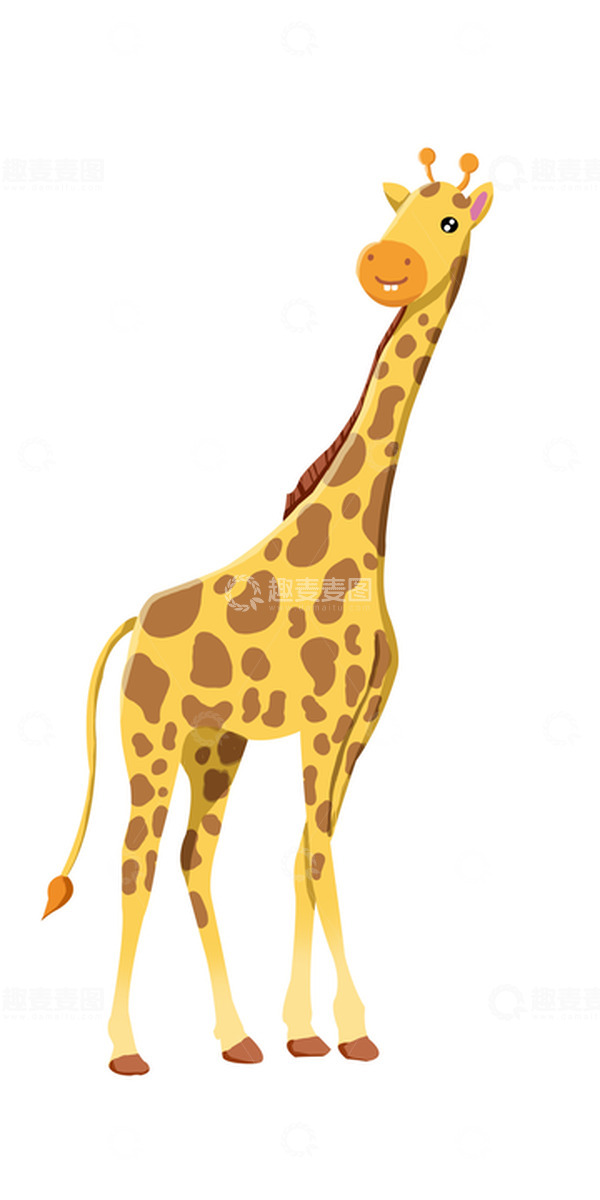 源文件下载【趣麦麦图】-手绘可爱卡通动物长颈鹿元素
