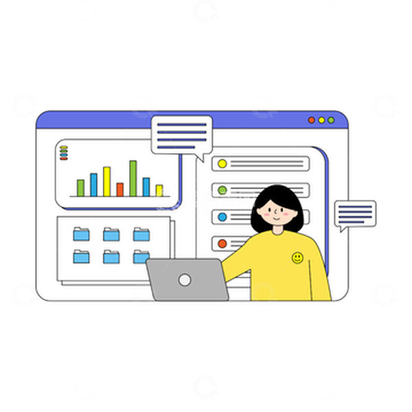 源文件下载【趣麦麦图】扁平化互联网电脑信息可视化