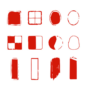 中国风红色印章装饰矢量元素