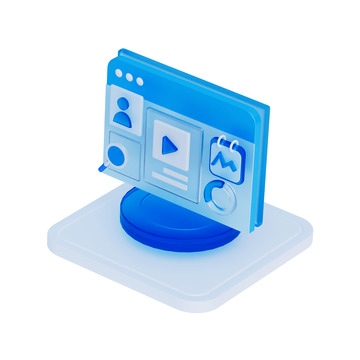 3D科技互联网大数据图表图标