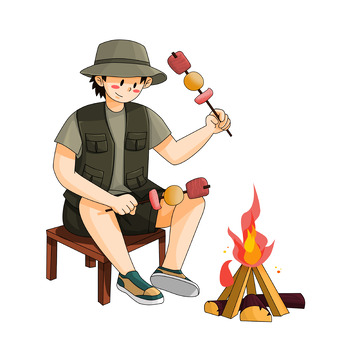 51出游季户外露营活动烧烤营火