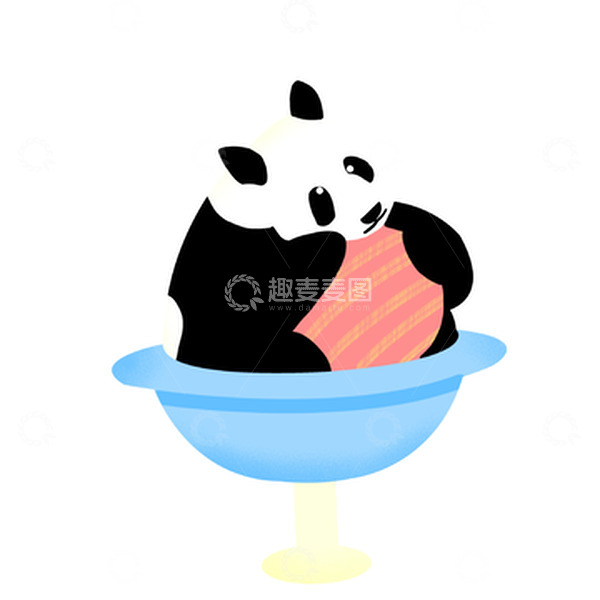 源文件下载【趣麦麦图】大熊猫玩游戏