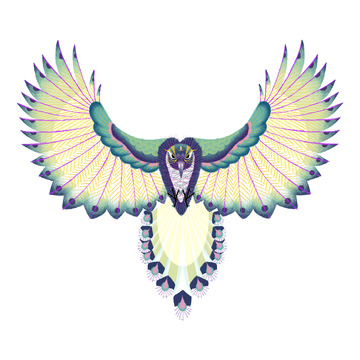 卡通动物展翅鸟