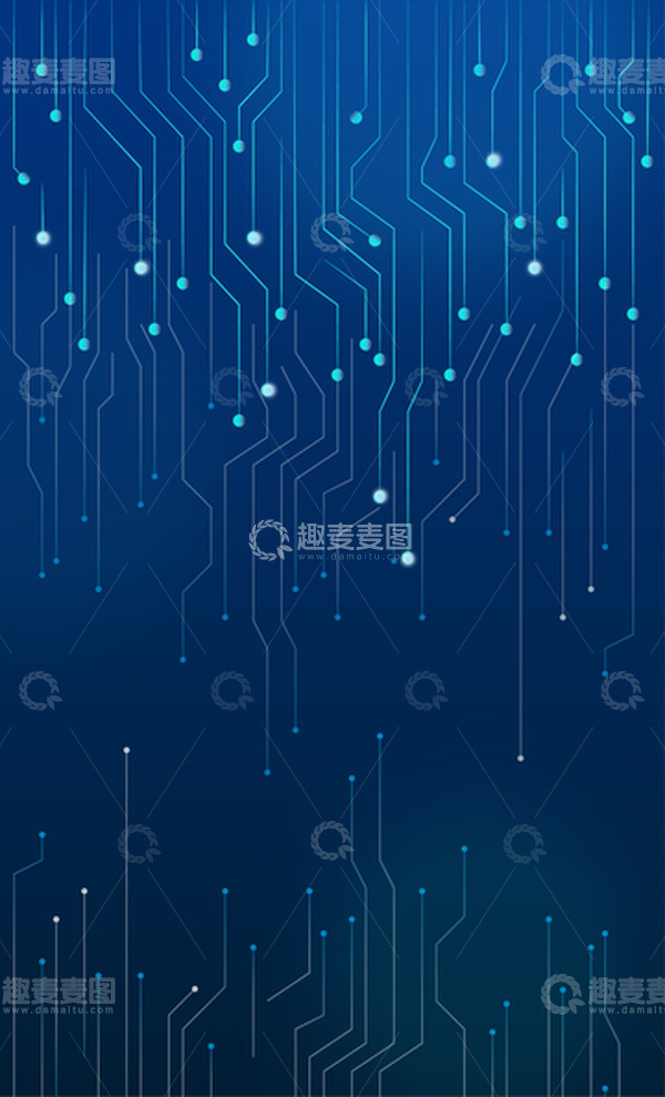 源文件下载【趣麦麦图】蓝色科技几何电路线条背景