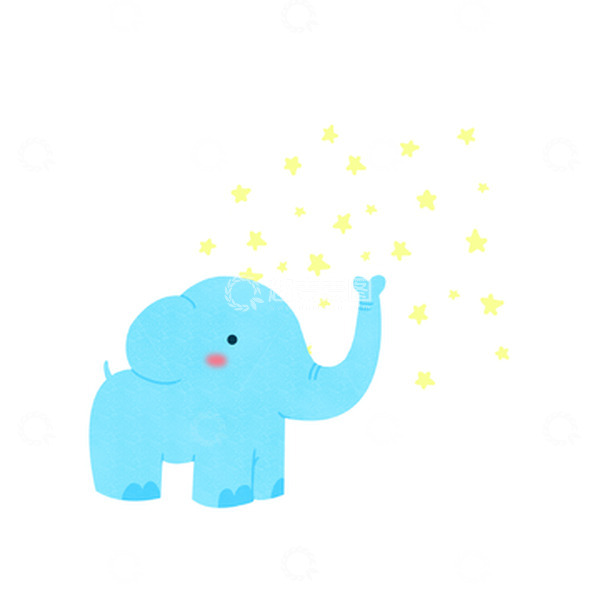 源文件下载【趣麦麦图】大象喷星星啦