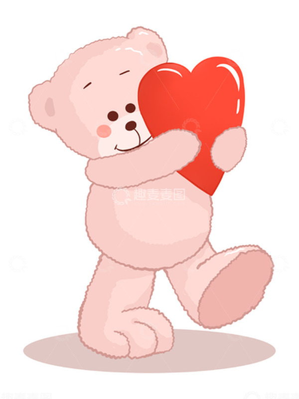 源文件下载【趣麦麦图】情人节可爱小熊插画