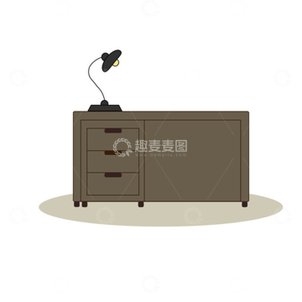 源文件下载【趣麦麦图】扁平课桌书本文具台灯书桌办公桌开学季元素