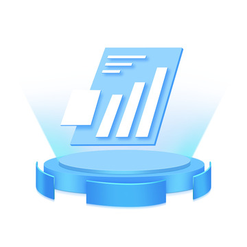 蓝色科技信息可视化2.5D图标互联网数据