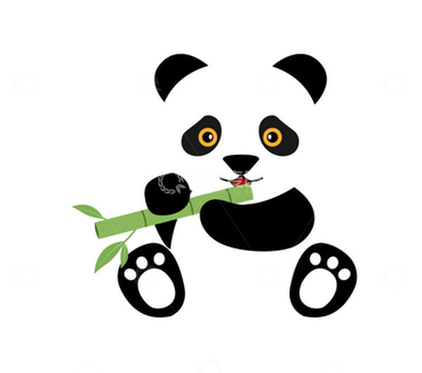 源文件下载【趣麦麦图】卡通手绘吃竹子熊猫