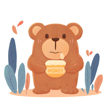 手绘儿插风动物熊