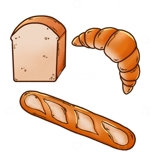 源文件下载【趣麦麦图】-美味面包三件套