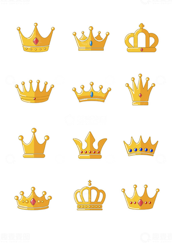 源文件下载【趣麦麦图】-卡通金色皇冠装饰