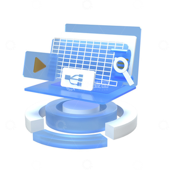 源文件下载【趣麦麦图】3D立体互联网科技信息分析统计