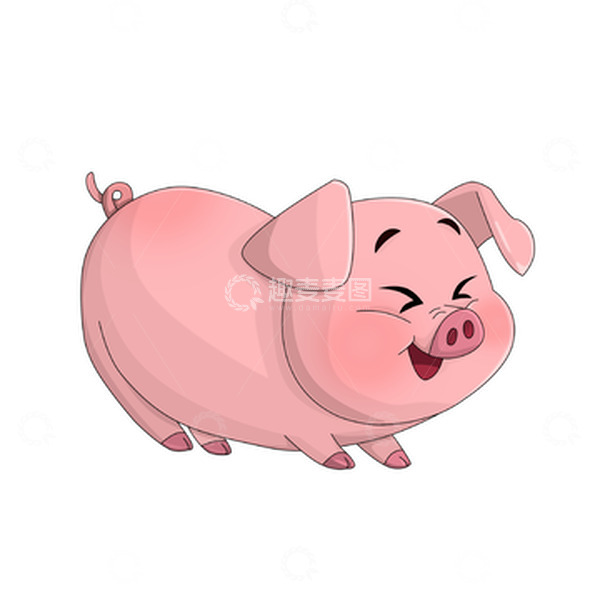 源文件下载【趣麦麦图】-可爱卡通q版粉色宠物小猪