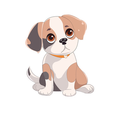 手绘卡通小狗