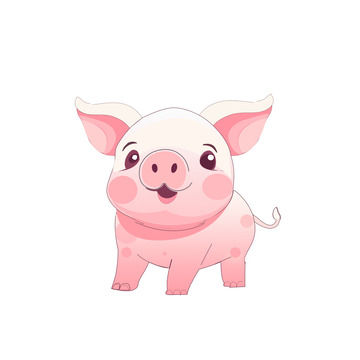 手绘卡通可爱小猪