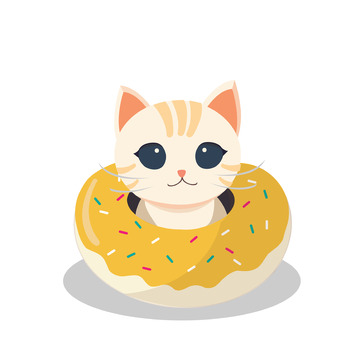 动物小猫宠物头圈甜甜圈猫咪甜品蛋糕