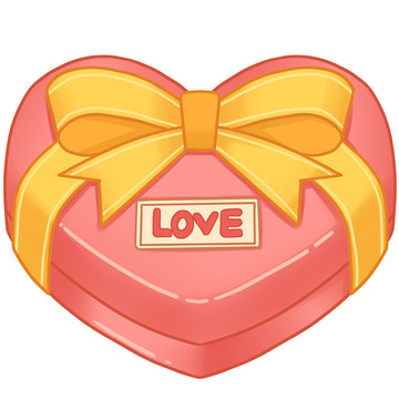 贴纸红心爱情丝带礼盒