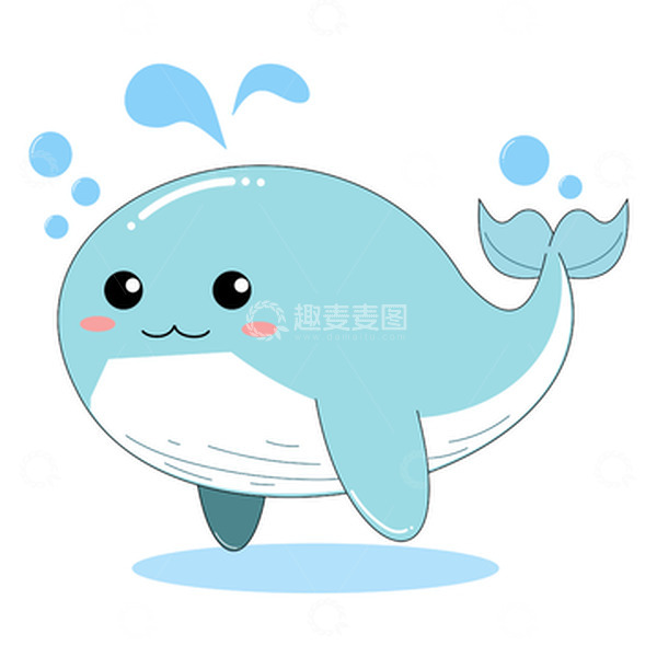 源文件下载【趣麦麦图】卡通手绘可爱鲸鱼动物元素