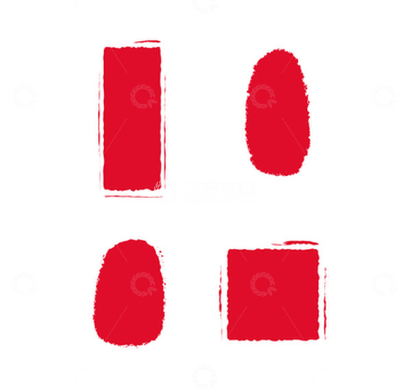 源文件下载【趣麦麦图】中国风红色印章文字框