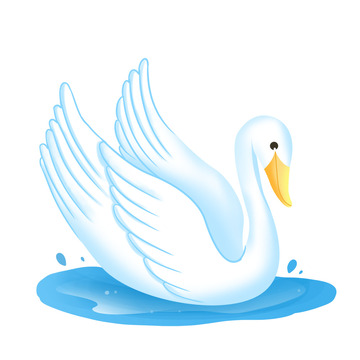 梦幻唯美动物天鹅元素