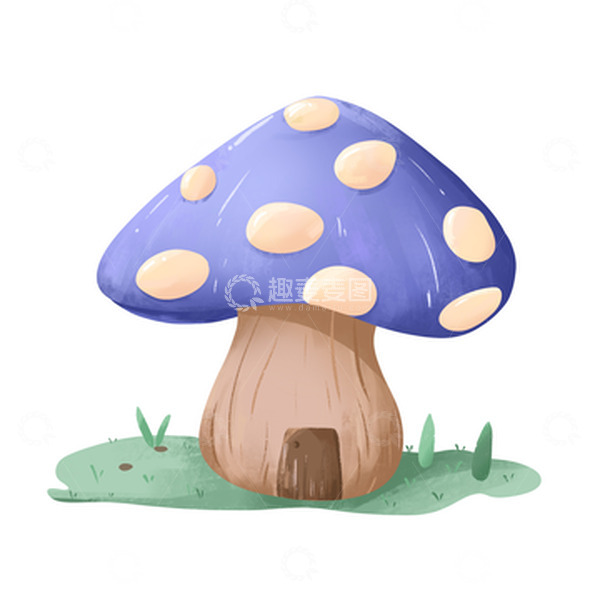 源文件下载【趣麦麦图】-手绘卡通蘑菇可爱儿童装饰元素