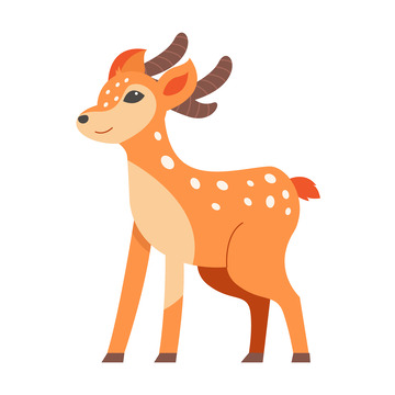 卡通动物梅花鹿