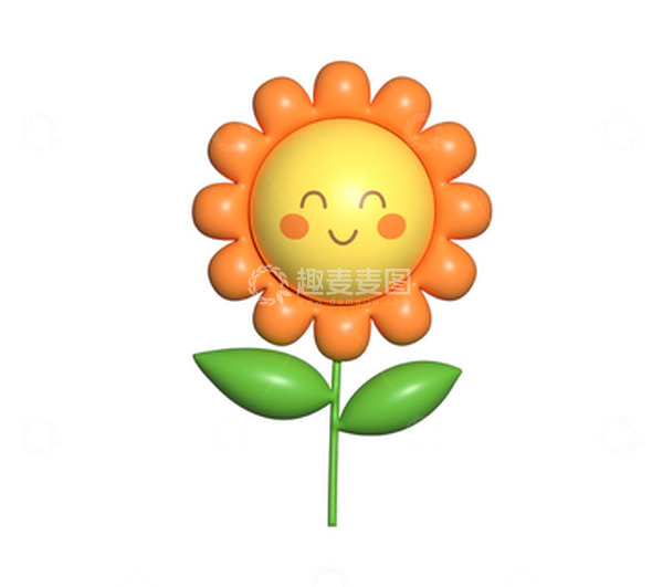 源文件下载【趣麦麦图】AI膨胀效果可爱向日葵